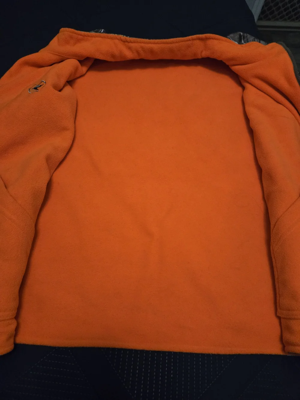 Men's Realtree Camo Fleece Jacket with Orange Lining Reversable 2xl